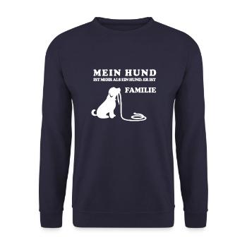 Mon chien est mon idée cadeau de famille - Sweat-shirt Unisexe - marine - Devant - Alina (178cm) & Michal (187cm)