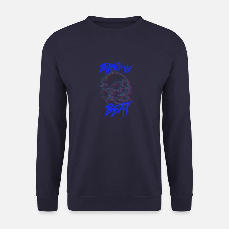 Totenkopf mit Kopfhörer - Unisex Pullover - Navy