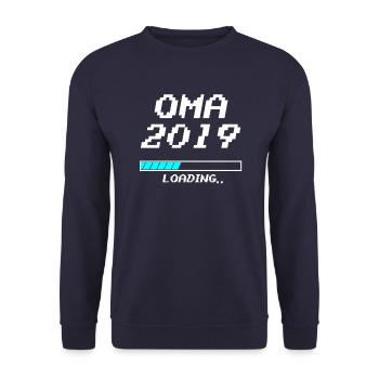 Grandma 2019 Chargement Chargement Barre de chargement Pixels Cadeaux - Sweat-shirt Unisexe - marine - Devant - Alina (178cm) & Michal (187cm)