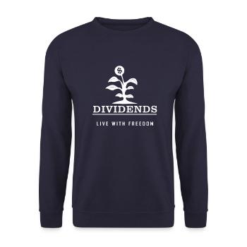DIVIDENDS - LIVE WITH FREEDOM - Unisex Sweatshirt - navy - Front - Alina (178cm) & Michal (187cm)
