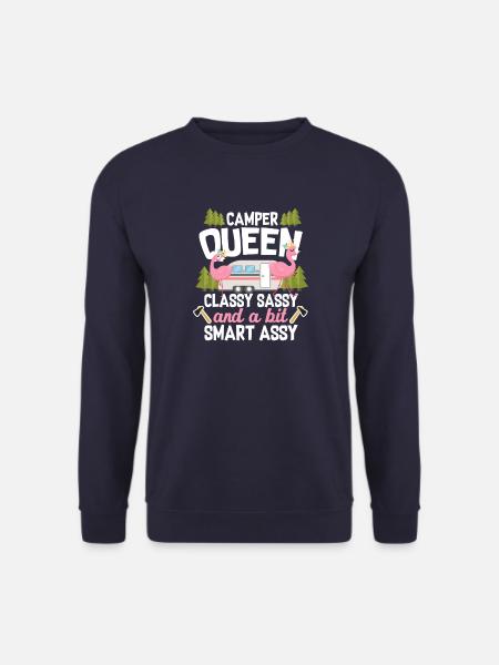 Camping Königin Camper Queen Wohnwagen Geschenk - Unisex Pullover - Navy