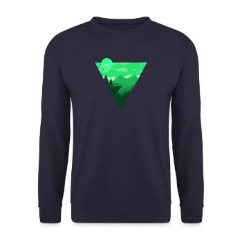 Camping Shirt I Outdoor Nature Travel Backpacker - Unisex Sweatshirt - navy - Front - Alina (178cm) & Michal (187cm)