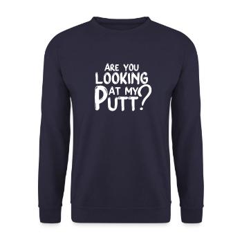 Golf Golfer Spielerin Golfspielerin Frau Geschenk - Unisex Pullover - Navy - Vorne - Alina (178cm) & Michal (187cm)