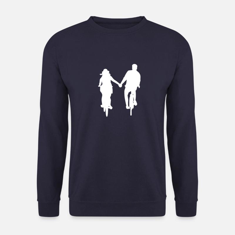 Fahrrad, das Handpaare süßes Valetines-Tageshemd hält - Unisex Pullover - Navy