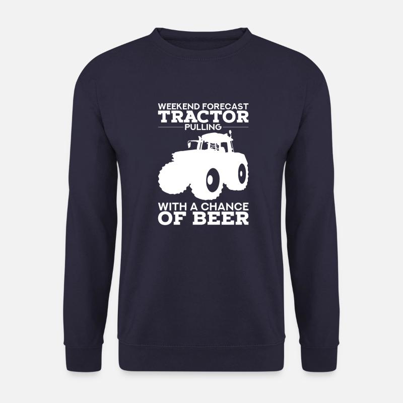 TRACTOR PULLING GIFT: Tractor pull with beer - Unisex Sweatshirt - navy