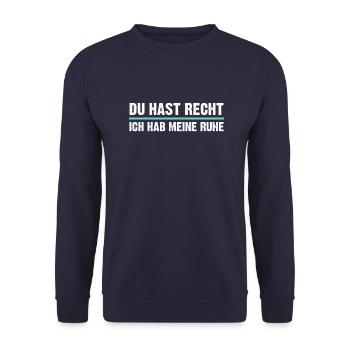 you're right I have my rest - Unisex Sweatshirt - navy - Front - Alina (178cm) & Michal (187cm)