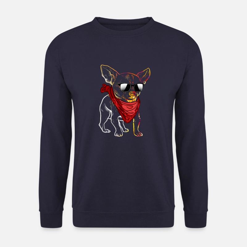 Cooler Chihuahua mit Sonnenbrille - Unisex Pullover - Navy
