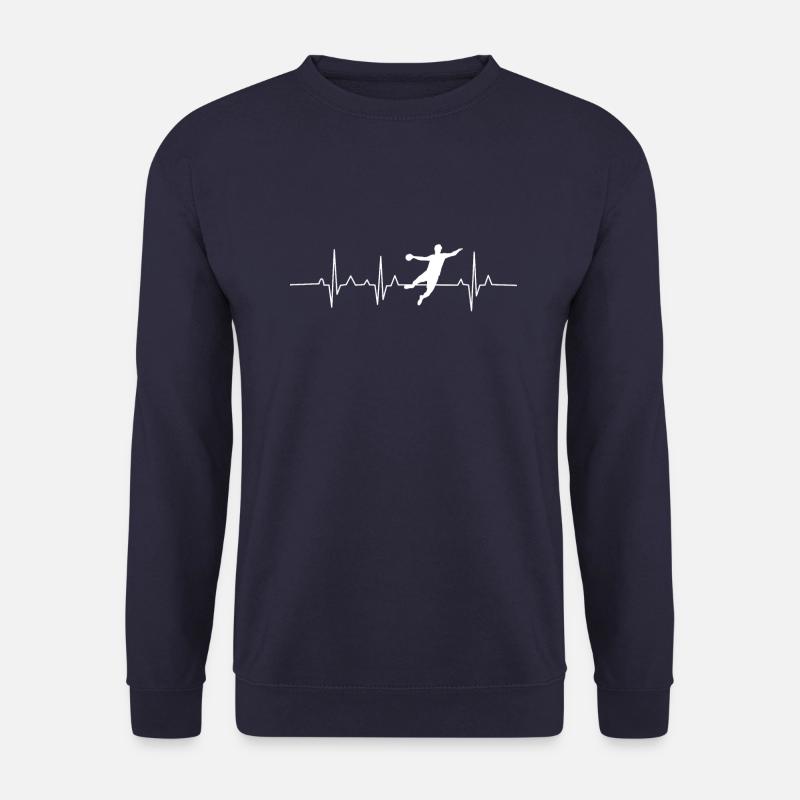 Handball Herzschlag Shirt Heartbeat Geschenk Team - Unisex Pullover - Navy