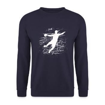 Handball Handball Shirt Circular Runner Throw Gift - Unisex Sweatshirt - navy - Front - Alina (178cm) & Michal (187cm)