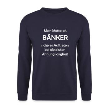banquier - Sweat-shirt Unisexe - marine - Devant - Alina (178cm) & Michal (187cm)