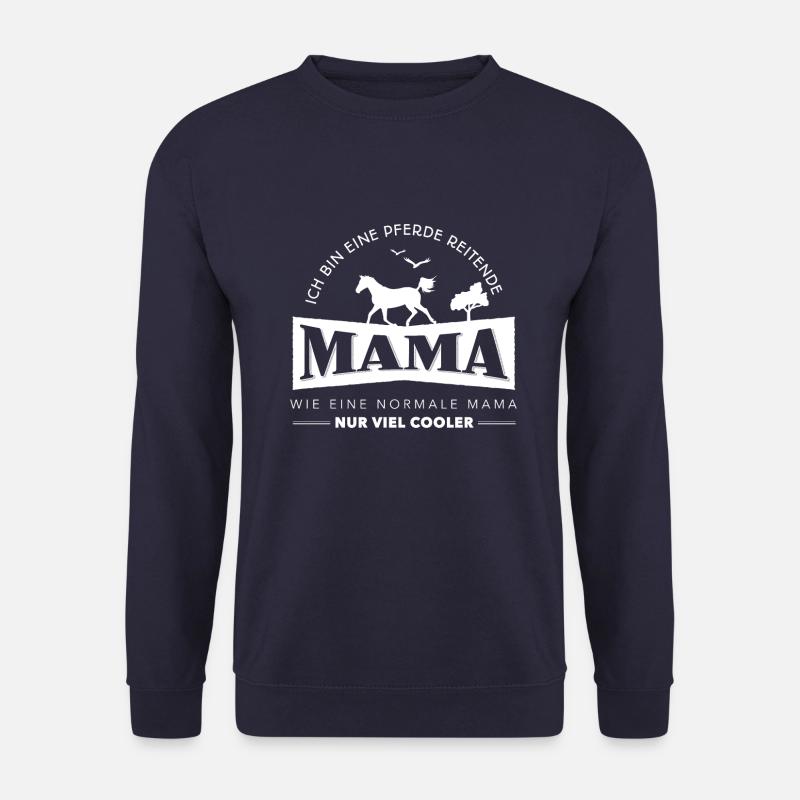 Pferde Shirt Coole Mama Geschenk Pferdesprüche - Unisex Pullover - Navy