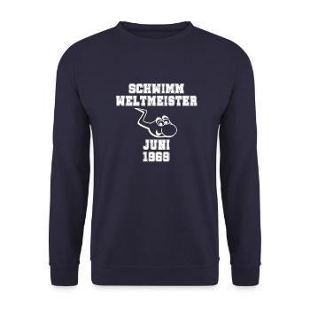 Schwimmweltmeister Juni 1969 50. Geburtstag - Unisex Pullover - Navy - Vorne - Alina (178cm) & Michal (187cm)