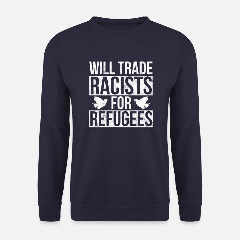 Flüchtlinge Immigrant Refugees Welcome - Unisex Pullover - Navy