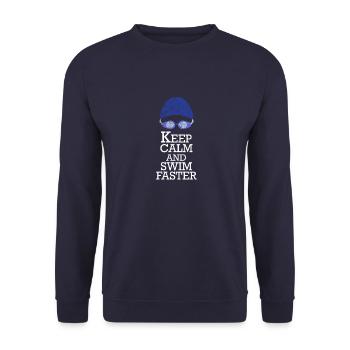 Keep Calm And Swim Faster | Cadeau pour les nageurs - Sweat-shirt Unisexe - marine - Devant - Alina (178cm) & Michal (187cm)