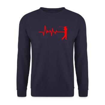 T-shirt de golfeur · Battement de coeur de golfeur · Cadeau - Sweat-shirt Unisexe - marine - Devant - Alina (178cm) & Michal (187cm)