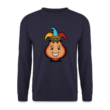 Carnival Carnival Helau Alaaf Onion Costume Jeck - Unisex Sweatshirt - navy - Front - Alina (178cm) & Michal (187cm)