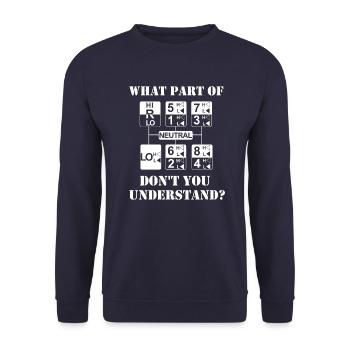 lkw fahrer trucker - Unisex Pullover - Navy - Vorne - Alina (178cm) & Michal (187cm)