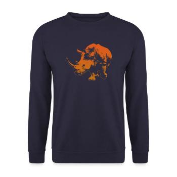 rhinocéros - Sweat-shirt Unisexe - marine - Devant - Alina (178cm) & Michal (187cm)