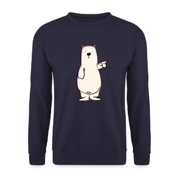 Tee shirt Ours polaire - Sweat-shirt Unisexe - marine - Devant - Alina (178cm) & Michal (187cm)