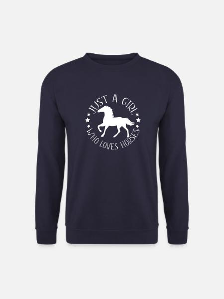 Bare en pige, der elsker heste print Gave til hest - Unisex sweater - marineblå
