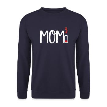 Maman de Trois 3 Cubed design Low Battery Cadeau pour - Sweat-shirt Unisexe - marine - Devant - Alina (178cm) & Michal (187cm)