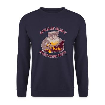 Spoiler Alert Everyone Dies Funny Sarcastic Tshirt - Unisex Sweatshirt - navy - Front - Alina (178cm) & Michal (187cm)