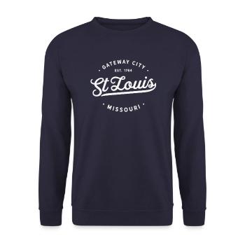 Classic Retro Vintage St Louis Missouri USA - Unisex Sweatshirt - navy - Front - Alina (178cm) & Michal (187cm)