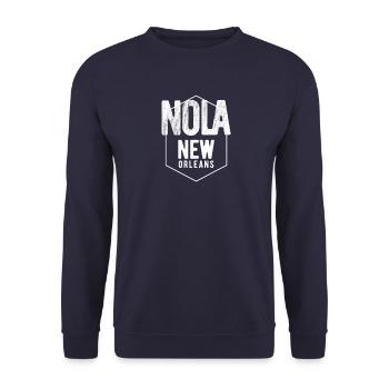 Insigne de fierté NOLA de la Nouvelle-Orléans - Sweat-shirt Unisexe - marine - Devant - Alina (178cm) & Michal (187cm)