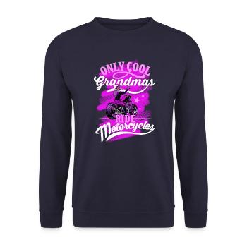 Nur Cool Grandmas Ride Motorcyles Funny Gift For - Unisex Pullover - Navy - Vorne - Alina (178cm) & Michal (187cm)