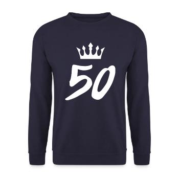 50 number crown - Unisex Sweatshirt - navy - Front - Alina (178cm) & Michal (187cm)