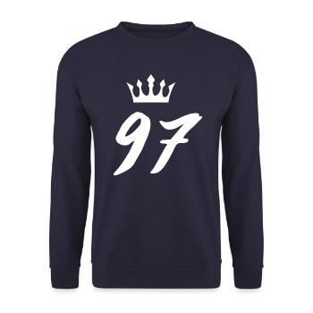 97 Number crown - Unisex Sweatshirt - navy - Front - Alina (178cm) & Michal (187cm)