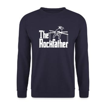 The Rockfather Design for the True Rock Dad - Unisex Sweatshirt - navy - Front - Alina (178cm) & Michal (187cm)