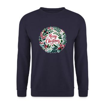 Merry Christmas design Funny Gift for Xmas Lovers - Unisex Sweatshirt - navy - Front - Alina (178cm) & Michal (187cm)