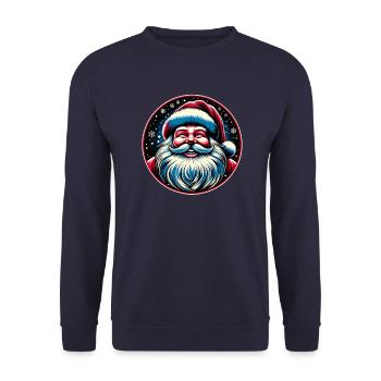Santa Claus design Funny Gift for Xmas Lovers - Unisex Sweatshirt - navy - Front - Alina (178cm) & Michal (187cm)