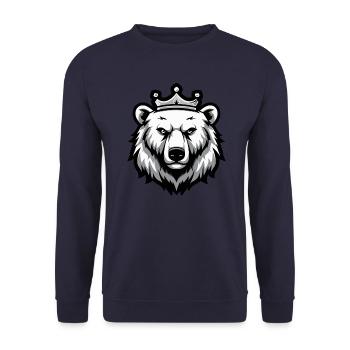 Ours polaire portrait animal couronne d'ours polaire - Sweat-shirt Unisexe - marine - Devant - Alina (178cm) & Michal (187cm)