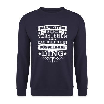 Düsseldorf - Unisex Pullover - Navy - Vorne - Alina (178cm) & Michal (187cm)