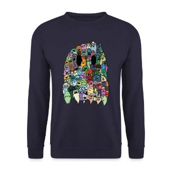 ghost - Unisex Sweatshirt - navy - Front - Alina (178cm) & Michal (187cm)