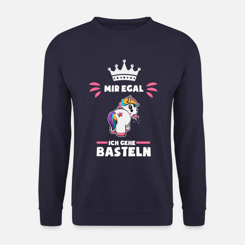 Einhorn Basteln Geschenk - Unisex Pullover - Navy