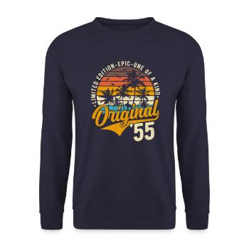1955 Vintage Vintage Retro Birthday Gift - Unisex Sweatshirt - navy - Front - Alina (178cm) & Michal (187cm)