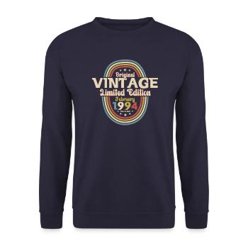 30. Geburtstag Februar Jahrgang 1994 Vintage - Unisex Pullover - Navy - Vorne - Alina (178cm) & Michal (187cm)