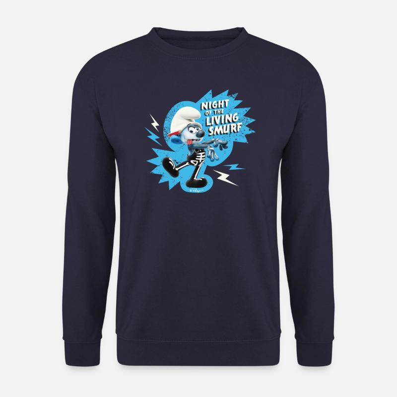 Schlümpfe Spruch Und Schlumpf In Skelettkostüm - Unisex Pullover - Navy
