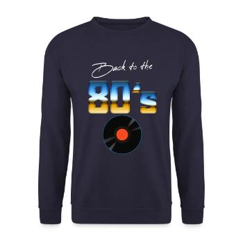 Retro 80er Jahre Kostüm - Unisex Pullover - Navy - Vorne - Alina (178cm) & Michal (187cm)