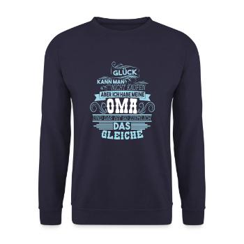 T-shirt pour le bonheur de l’oncle ne peut pas acheter OMA - Sweat-shirt Unisexe - marine - Devant - Alina (178cm) & Michal (187cm)
