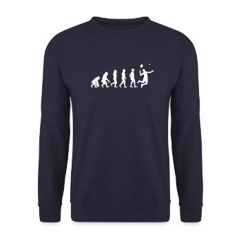 Badminton Evolution Geschenk - Unisex Pullover - Navy - Vorne - Alina (178cm) & Michal (187cm)