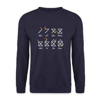 Das Haus vom Nikolaus Shirt für Weihnachten - Unisex Pullover - Navy - Vorne - Alina (178cm) & Michal (187cm)