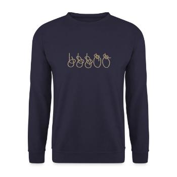 Segeln Knoten Palstek - Unisex Pullover - Navy - Vorne - Alina (178cm) & Michal (187cm)