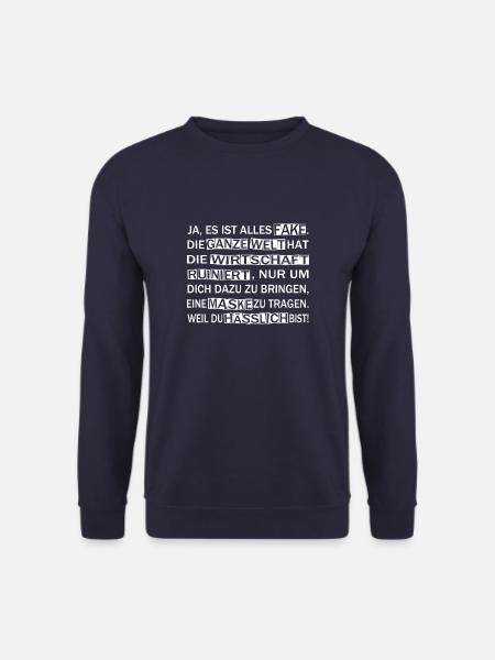 Lustige Corona Sprüche Verschwörung - Unisex Pullover - Navy