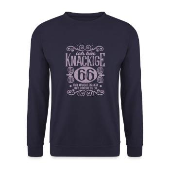 66. Geburtstag Frauen Königin Knackige 66 - Unisex Pullover - Navy - Vorne - Alina (178cm) & Michal (187cm)