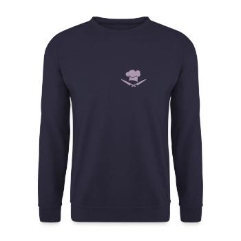 Koch Knife Chef's Hat Pocket Design - Unisex Sweatshirt - navy - Front - Alina (178cm) & Michal (187cm)