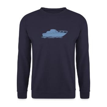 Conception de bateaux à moteur pour les plaisanciers à moteur - Sweat-shirt Unisexe - marine - Devant - Alina (178cm) & Michal (187cm)
